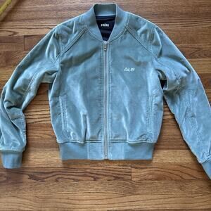 FRERE Women Cropped Jacket Velvet Green C15